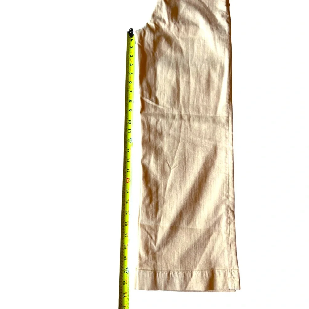 PAIGE Nellie Wide Leg Culotte Jeans in Light Yellow Size 27 - Picture 14 of 16